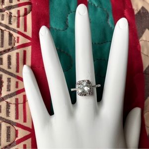 Sterling Silver Cocktail Ring adorned w/ a Cushion Cut Mint Quartz Center Stone